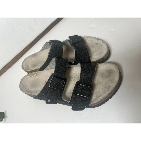 Birkenstock Rivet Arizona Slides Wool Felt Sandals Gray Size 44 / Men's 11 - Picture 1 of 8